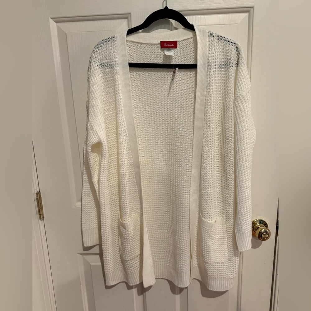 Charter Club Women's White Open-Front Sweater